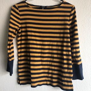 Striped 3/4 sleeve tee